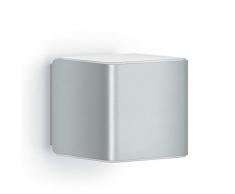 Applique murale Steinel L 840 LED iHF Cubo argent, éclairage extérieur à LED, détecteur de mouvement 160°, connectable, peut être utilisée via app