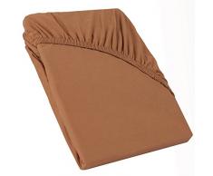 CelinaTex Perla Drap-Housse surmatelas Housse lit sommier tapissier Coton 120x200-130x200 cm Brun Chocolat
