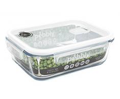 PEBBLY - PKV1500RB - Boite de conservation en verre rectangulaire 1.5 L pour cuire, conserver, transporter et rÃ©chauffer - 100% hermÃ©tique