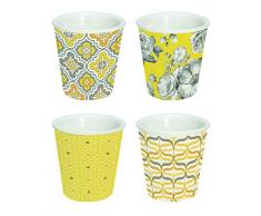 R2S 176TCYL Trend & Colors Coffret avec 4 Gobelets Espresso Porcelaine Jaune 10 cl