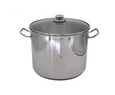 KARL KRÃGER 72728Â Jumbo Faitout en Acier Inoxydable avec Couvercle en Verre, 17Â L