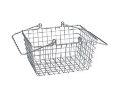 InterDesign Centuryworks panier de rangement avec poignÃ©es, panier en mÃ©tal, panier grillagÃ© idÃ©al comme corbeille de fruits, argentÃ©