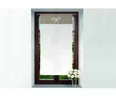 Soleil docre Brise bise brodÃ©, Coton, Ecru, 90x45x1 cm