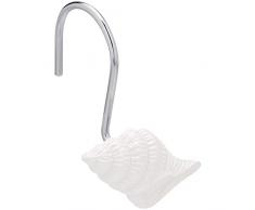 AmazonBasics Crochets pour rideau de douche Maison de plage, Coquillage