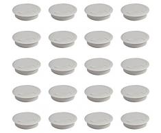 Emuca 3196321 Lot de 20 Passe-câbles ronds encastrables en Plastique pour table de bureau ⌀ 60 mm Gris