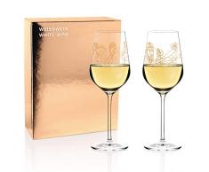 Burkhard Neie Dionysos & Ariadne Zeus & Leto Ensemble de verres Ã vin blanc en cristal 364 ml avec or vÃ©ritable