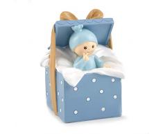 Mopec Y343.3 Figurine pour gÃ¢teau en Forme de bÃ©bÃ© dans Une boÃ®te Cadeau Bleu 9Â x 14,5Â x 9Â cm