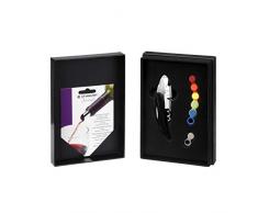 Le Creuset, Coffret Sommelier Double Levier, 5 Feuilles Anti-Gouttes, 6 Marque-verres, GS142