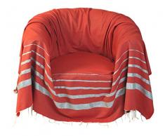Fouta FutÃ©e JetÃ© de Fauteuil carrÃ© en Coton fouta, Multicolore, 200x200 cm