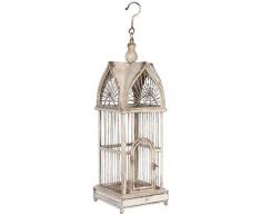 Clayre & Eef 50211 Cage à Oiseaux Style Shabby Chic Blanc 27 x 27 x 84 cm