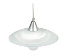 Tosel 11906 Suspension â Marine, Verre sérigraphe, Monture tôle Aluminium Peinture, E27, 100 W, Mat