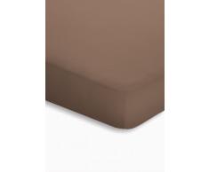 schlafgut Jersey-Elasthan Topper Drap Housse, Coton, Cacao, 220 x 150 cm