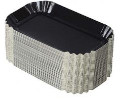 Garcia de Pou 100Â unitÃ© rectangulaire Mini Assiettes, 4Â x 8Â cm, Carton, Noir, 8Â x 4Â x 30Â cm