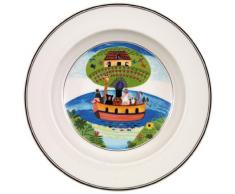 Villeroy & Boch Design Naif Assiette creuse Arche de Noé, 21 cm, Porcelaine Premium, Blanc/Multicolore
