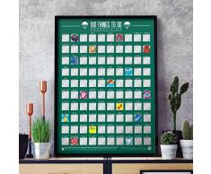 Poster à Gratter Liste de Choses à Faire Avant de Mourir « 100 Things To Do », Taille Unique