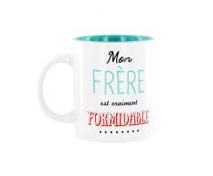 DITES LE AVEC DES MOTS MO0556 Mug FrÃ¨re M12 CÃ©ramique Vert 12 x 8,20 x 9,70 cm