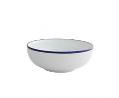 Fairmont and Main Set de 4 Bols en Porcelaine vitrifiée Bleu Cobalt/Blanc 17 cm