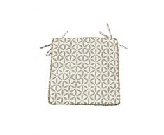 HomeMaison Rosace Galette de Chaise, Polyester, Taupe, 40x40 cm