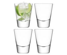 LSA International avec Barre, Gobelet, Verre, Transparent, 225Â ML, Lot de 4