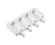 silikomart 22.350.87.0065 Moule Ã 4 Mini Esquimaux Vintage, Silicone, Blanc, 24 x 11,5 h 3,3 cm