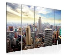 Tableau decoration murale La ville de New York 200 x 80 cm - XXL Impression sur Toile Salon Appartment 5 Parties - prÃªt Ã accrocher - 603455b