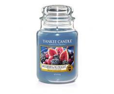 Yankee Candle 1556245E Figue/mûre gourmande grande jarre, Verre, Bleu, Bougie