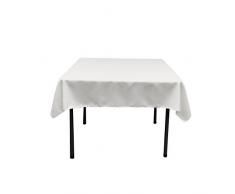 La Nappe Carrée en Lin Polyester en Popeline, Polyester, Blanc, 132 x 132 x 0.04 cm