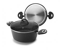 IBILI 440422 Faitout avec Couvercle, Fonte daluminium, Noir, 22 cm