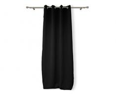 Soleil dOcre 032460 Alix Rideau Uni Ã Â Oeillets Polyester Noir 135x185 cm