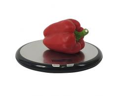 Kela 11547 balance de cuisine digitale, ronde, diamètre 19 cm, inox, noir, Libra