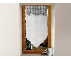 Soleil dOcre 042658 Vichy Brise-Bise Voilage Coton Gris 45 x 90 cm