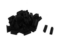 Sourcingmap Lot de 50 Pieds de Table rectangulaires en Plastique Noir 30 x 10 mm