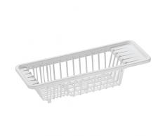 kela 11914 Egouttoir Ã Ã©vier Lara 45,5x16,5x10cm en PP Plastique Blanc, 5 x 16,5 x 10 cm