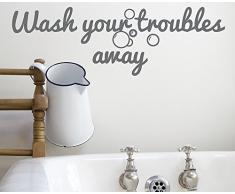 Decoramo Stickers Muraux Laver par Les Problèmes de Décoration Murale PVC Gris 60 X 0,1 X 20 cm