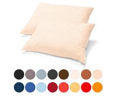 aqua-textil Classic Line Housse de Coussin Lot de 2 Fermeture Ãclair Coton 40 x 80 cm Ã©crue