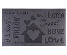 Esschert Design paillasson Motif cÅur Gris 75 x 45 x 0,5 cm