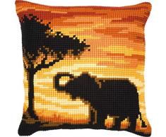 Kit coussin au point de croix Eléphant