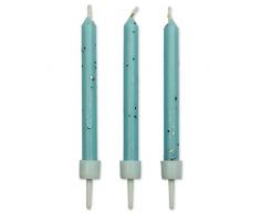 PME CA025 Lot de 10 Bougies, Plastique, Bleu, 0,5 x 0,5 x 6,2 cm