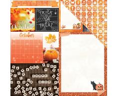 Bo Bunny Calendrier Girl Double Face Papier cartonné 30 x 30 Octobre, Acrylique, Multicolore