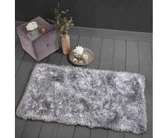 Sienna Home Collection Tapis de Sol uni Doux à Poils denses 9 cm Grande Surface Scintillante, Gris argenté, 120x170 cm (39x56)