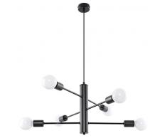 Sollux Lighting Duomo 6 Plafonnier en acier Noir
