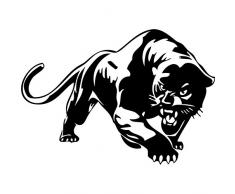 TATOUTEX Stickers Panthere Noir - Gris Clair, L 50cm x H 37cm