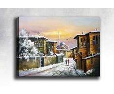 Bonamaison Peinture sur toile, multicolore, 40 x 60 cm - Conçu et fabriqué en Turquie