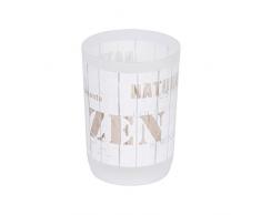 Douceur dIntÃ©rieur 6ASB325 Gobelet ImprimÃ©, PolypropylÃ¨ne, Design Zen Wood, 7 x 7 x 10 cm