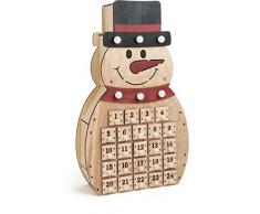 Small Foot 10544 Calendrier de lAvent Bonhomme de Neige, Bois, Nature, 40 x 23 x 8 cm