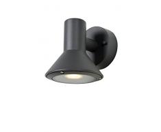 Lucide 27886/01/30 Nando LED Applique Murale Extérieur, Aluminium, GU10, 5 W, Anthracite, 12,8 x 15,4 x 14 cm