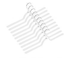 Levivo 331800000205 Lot de 10 Cintres Flexibles avec Une Armature, Matériau pour Ressort, Blanc, 47 x 2 x 14 cm