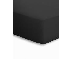 schlafgut Jersey-Elasthan Drap Housse, Coton, Noir, 220 x 200 x 1 cm