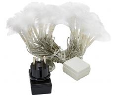 E=M6 5EEX932BC Guirlande Bouquet Fibre Optique 32 LED 8 Fonctions, Plastique, Blanc