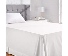 AmazonBasics Everyday Drap plane en coton 100%, 275 x 275 cm - Blanc